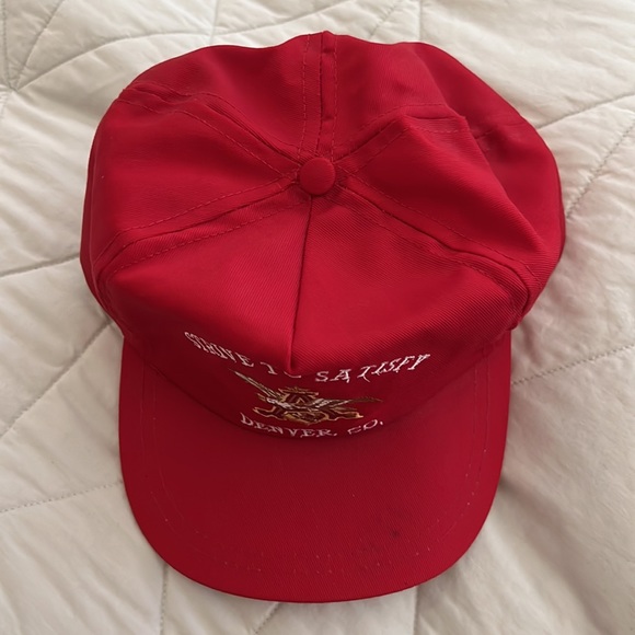 Vintage Anheiser Busch Denver Strive to Satisfy hat red embroidered - Picture 5 of 13
